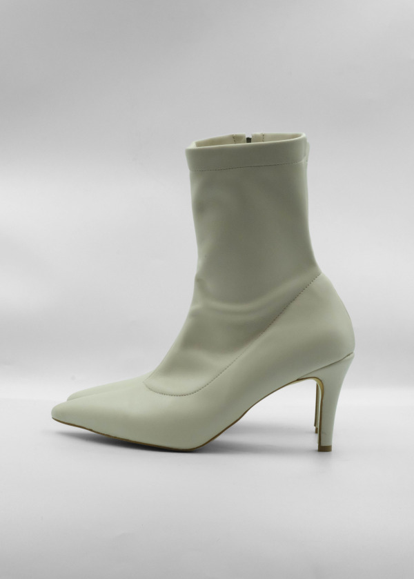 Bej Streç Topuklu Bot