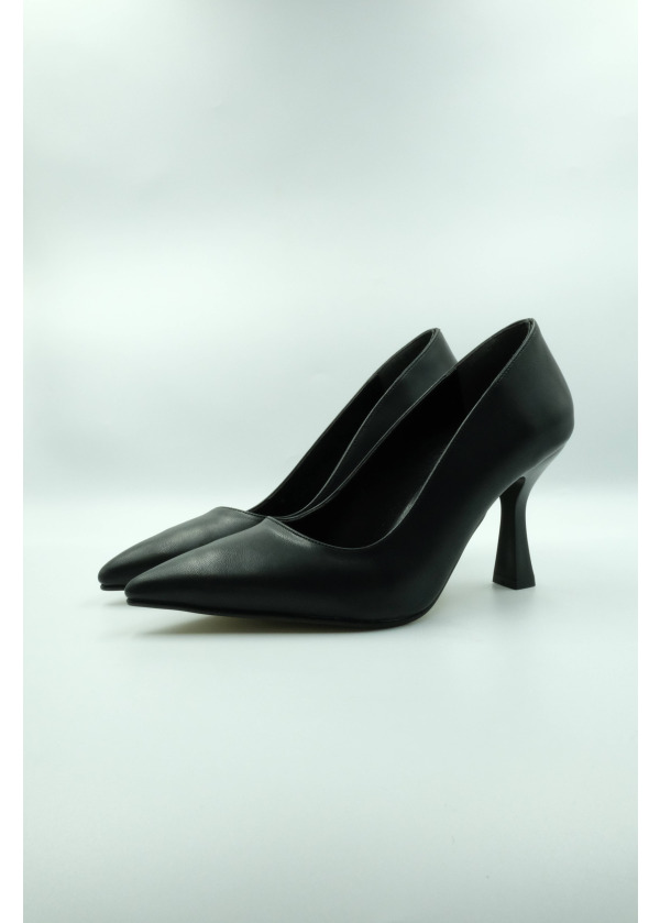Siyah Kalın Topuk Stiletto