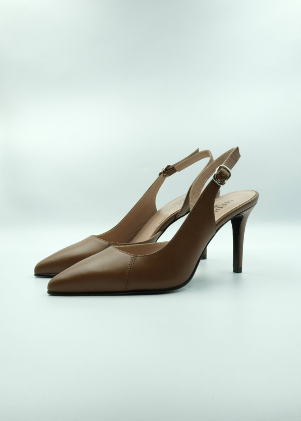 Deri Kahverengi Stiletto